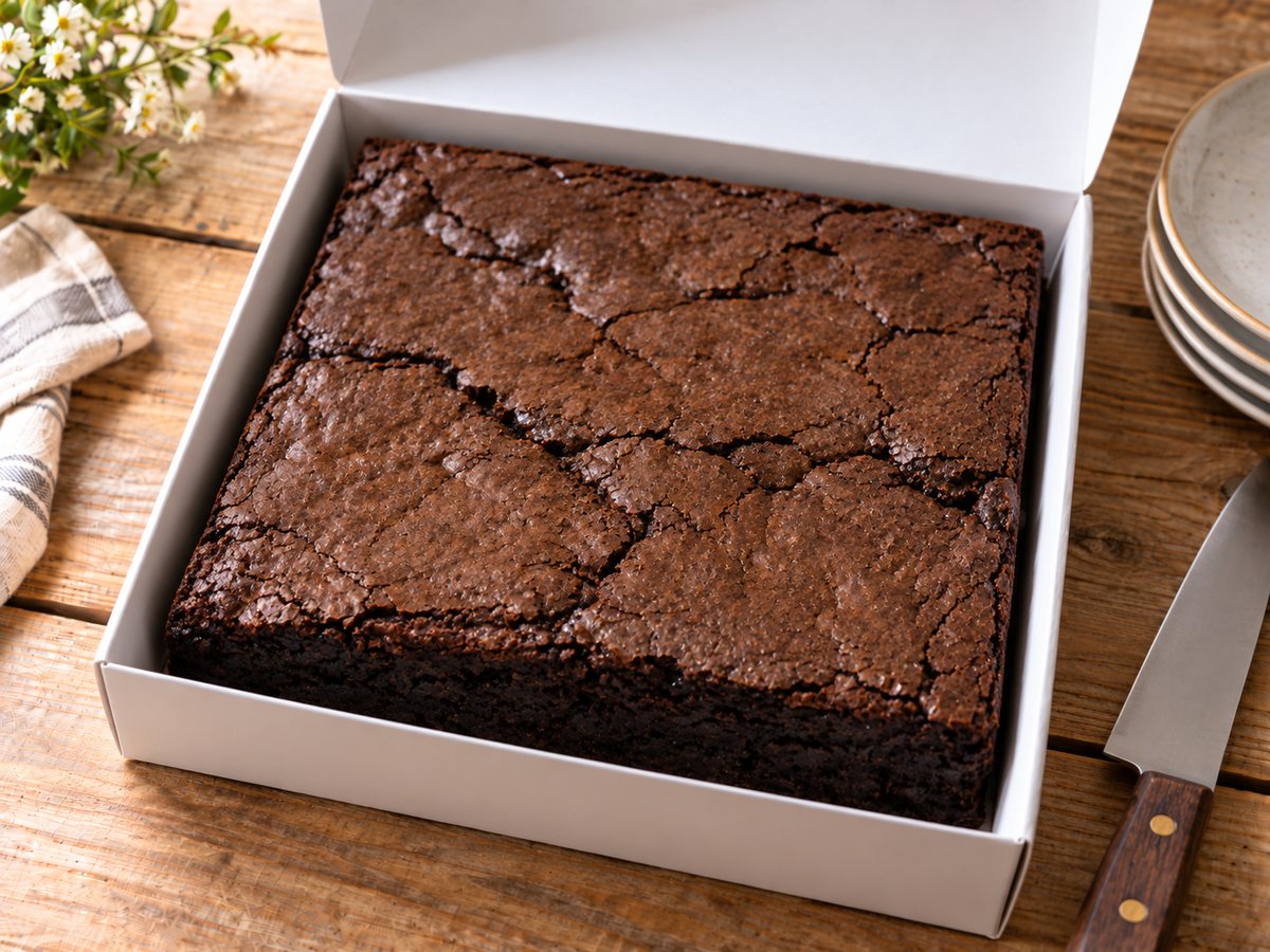 Tabuleiro de brownie 20×20cm inteiro na caixa