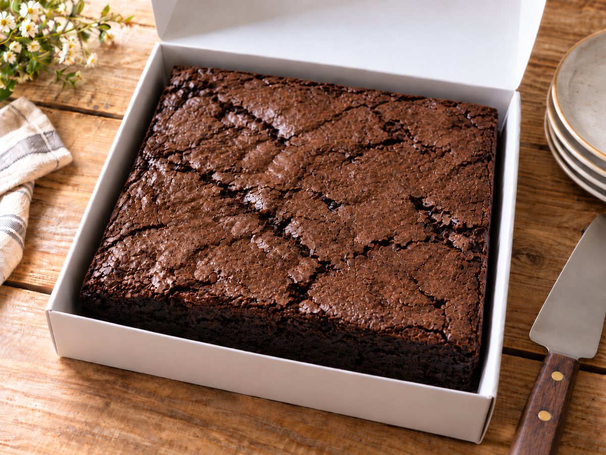 Tabuleiro de brownie 30×30cm inteiro na caixa